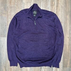 Vtg Jos. A. Bank Deep Purple Quarter Zip-Up Sweater